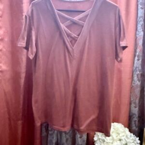 Women's Rust V-Neck Top